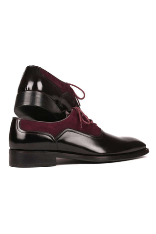 Paul Parkman Black & Burgundy Suede / Patent Goodyear Welted Formal Oxfords (PM6324)