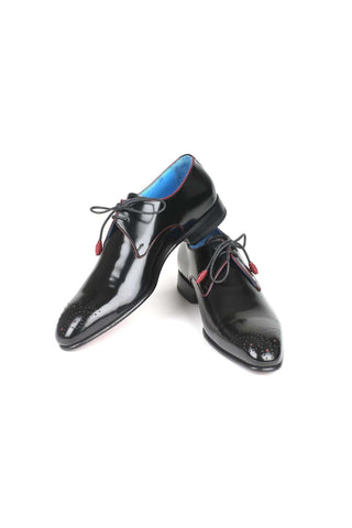 Paul Parkman Black Polished Calfskin Oxfords 54RG88 (PM5703)-AmbrogioShoes