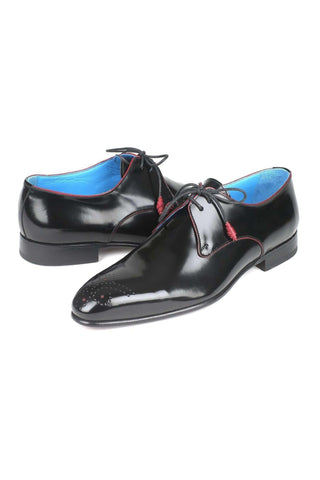 Paul Parkman Black Polished Calfskin Oxfords 54RG88 (PM5703)-AmbrogioShoes