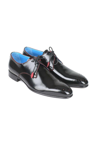 Paul Parkman Black Polished Calfskin Oxfords 54RG88 (PM5703)-AmbrogioShoes