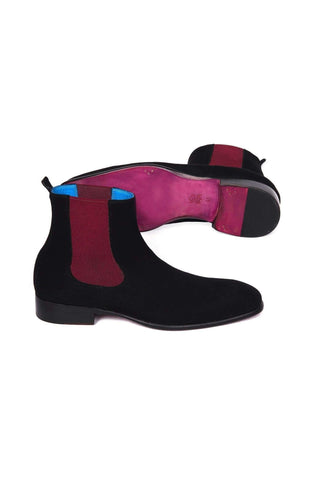 Paul Parkman Black Suede Chelsea Boots (PM5618)-AmbrogioShoes