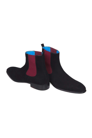 Paul Parkman Black Suede Chelsea Boots (PM5618)-AmbrogioShoes