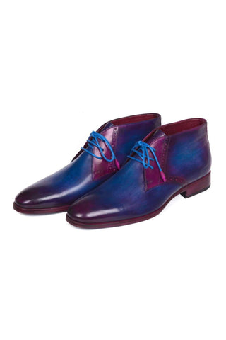 Paul Parkman Blue & Purple Chukka Boots (PM5613)-AmbrogioShoes