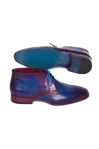 Paul Parkman Blue & Purple Chukka Boots (PM5613)-AmbrogioShoes