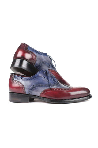 Paul Parkman Bordeuax Grey & Blue Calfskin Oxfords BR027GRBL (PM5700)-AmbrogioShoes