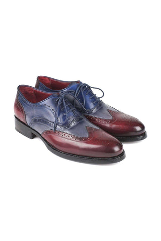 Paul Parkman Bordeuax Grey & Blue Calfskin Oxfords BR027GRBL (PM5700)-AmbrogioShoes