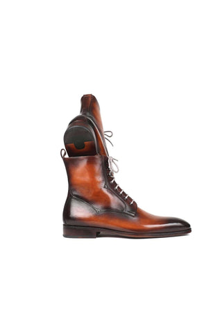 Paul Parkman Brown Burnished Leather Lace-Up Boots (PM5867)-AmbrogioShoes