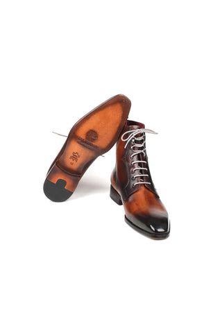 Paul Parkman Brown Burnished Leather Lace-Up Boots (PM5867)-AmbrogioShoes