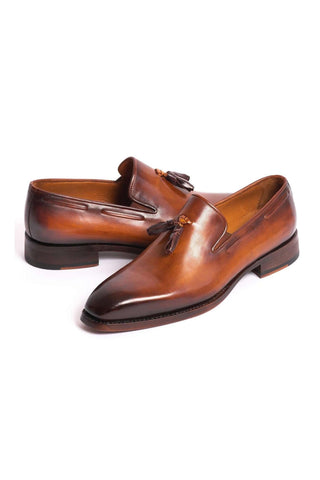 Paul Parkman Brown Calf-skin Leather Goodyear Welted Tassel Loafers 51TS-BRW (PM5918)-AmbrogioShoes