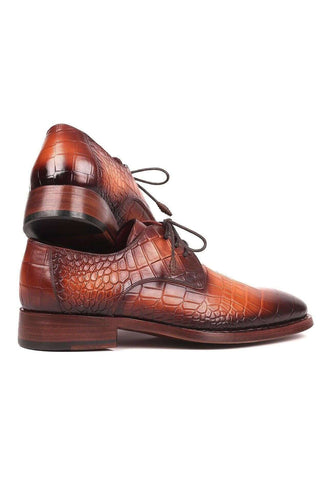 Paul Parkman Brown Crocodile Embossed / Leather Good Year Welted Derby 5286BRW (PM6176)
