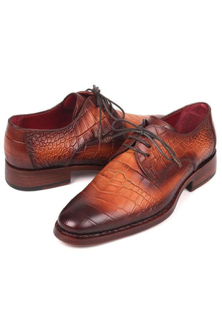 Paul Parkman Brown Crocodile Embossed / Leather Good Year Welted Derby 5286BRW (PM6176)