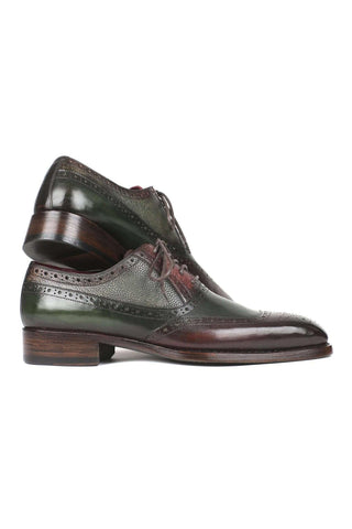 Paul Parkman Brown & Green Calfskin Oxfords BW926GR (PM5718)-AmbrogioShoes