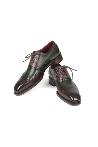 Paul Parkman Brown & Green Calfskin Oxfords BW926GR (PM5718)