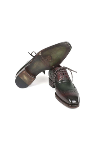 Paul Parkman Brown & Green Calfskin Oxfords BW926GR (PM5718)
