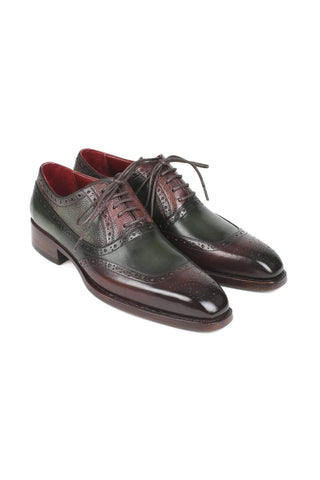 Paul Parkman Brown & Green Calfskin Oxfords BW926GR (PM5718)-AmbrogioShoes