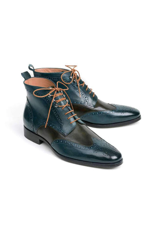 Paul Parkman CH777 Calf-Skin Leather Wing-Tip Ankle Boots (PM6140)-AmbrogioShoes