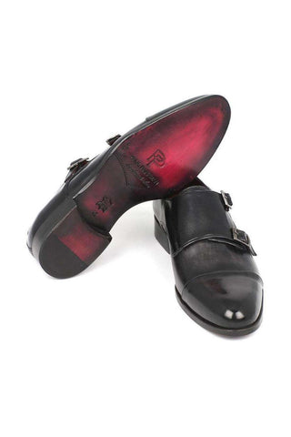 Paul Parkman Calf-Skin Leather Cap-Toe Double Monk-Straps (PM5220)-AmbrogioShoes