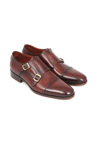 Paul Parkman Calf-Skin Leather Cap-Toe Double Monk-Straps (PM5220)-AmbrogioShoes