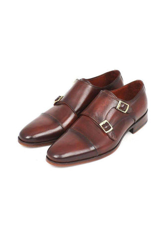 Paul Parkman Calf-Skin Leather Cap-Toe Double Monk-Straps (PM5220)-AmbrogioShoes