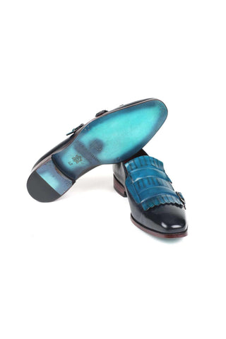 Paul Parkman Calf-Skin Leather Kiltie Double Monk-Straps (PM5716)-AmbrogioShoes
