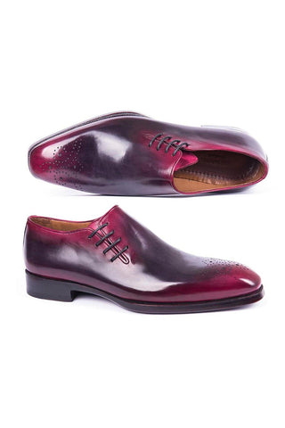 Paul Parkman Calf-Skin Leather Side Lace Purple Oxfords (PM5501)-AmbrogioShoes