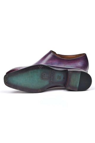 Paul Parkman Calf-Skin Leather Side Lace Purple Oxfords (PM5501)-AmbrogioShoes