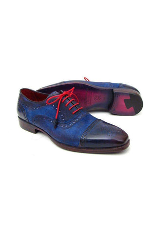 Paul Parkman Calf-Skin Leather & Suede Cap-Toe Oxfords (PM5226)-AmbrogioShoes