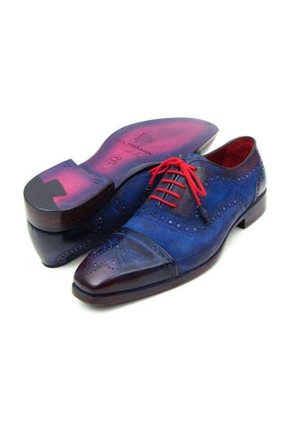 Paul Parkman Calf-Skin Leather & Suede Cap-Toe Oxfords (PM5226)-AmbrogioShoes