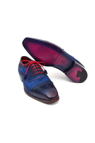 Paul Parkman Calf-Skin Leather & Suede Cap-Toe Oxfords (PM5226)-AmbrogioShoes