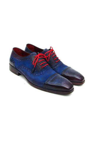 Paul Parkman Calf-Skin Leather & Suede Cap-Toe Oxfords (PM5226)-AmbrogioShoes