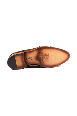 Paul Parkman Camel Suede Captoe Monkstraps Loafers (PM2009)-AmbrogioShoes
