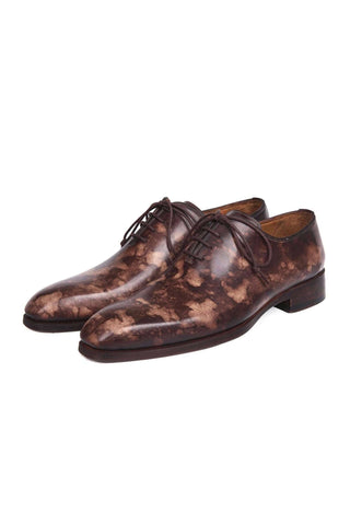 Paul Parkman Camouflage Hand-Painted Wholecut Brown Oxfords (PM5606)-AmbrogioShoes