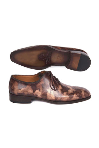 Paul Parkman Camouflage Hand-Painted Wholecut Brown Oxfords (PM5606)-AmbrogioShoes