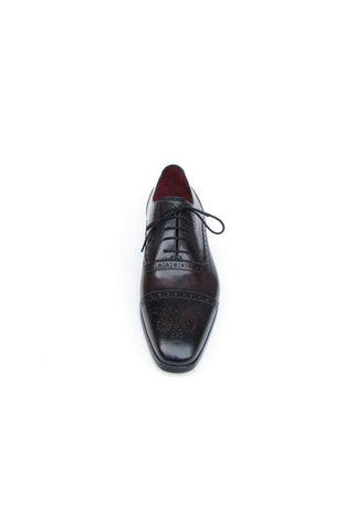 Paul Parkman Captoe Bronze Black Oxfords (PM5228)-AmbrogioShoes