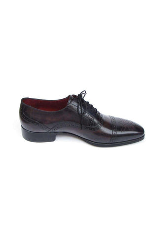 Paul Parkman Captoe Bronze Black Oxfords (PM5228)-AmbrogioShoes