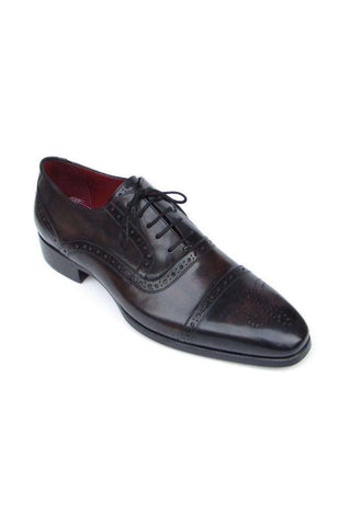 Paul Parkman Captoe Bronze Black Oxfords (PM5228)-AmbrogioShoes