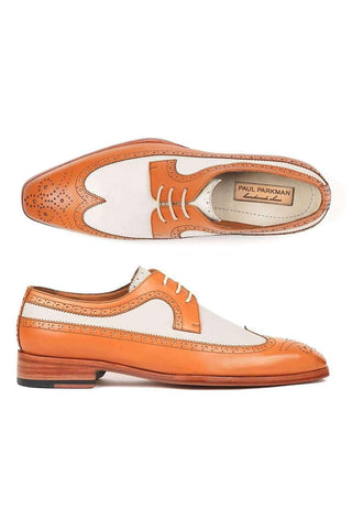 Paul Parkman Cognac and Cream Calf-Skin Wingtip Derby 924CC55 (PM6122)