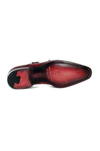 Paul Parkman Double Monkstrap Black Burgundy Loafers (PM5236)-AmbrogioShoes