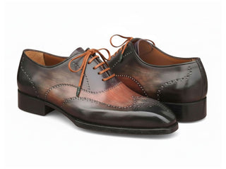 Paul Parkman E271 Men's Shoes Welted Patina Calf-Skin Leather Wing-Tip Oxford (PM6489)-AmbrogioShoes