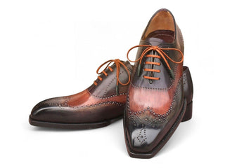 Paul Parkman E271 Men's Shoes Welted Patina Calf-Skin Leather Wing-Tip Oxford (PM6489)-AmbrogioShoes