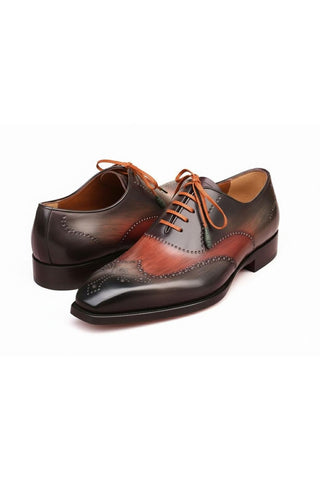 Paul Parkman E271 Welted Patina Calf-Skin Leather Wing-Tip Oxford (PM6489)-AmbrogioShoes