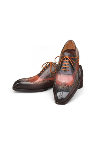 Paul Parkman E271 Welted Patina Calf-Skin Leather Wing-Tip Oxford (PM6489)-AmbrogioShoes