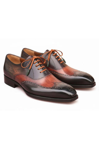 Paul Parkman E271 Welted Patina Calf-Skin Leather Wing-Tip Oxford (PM6489)-AmbrogioShoes