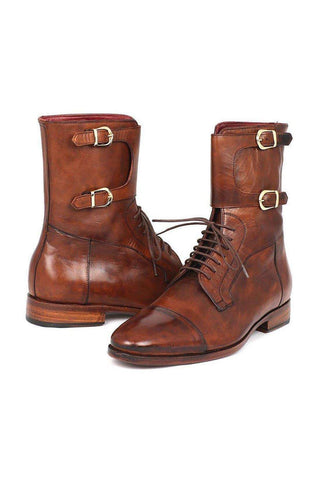 Paul Parkman F55 Calf-Skin Leather High Double-Monk Derby Boot (PM5868)-AmbrogioShoes