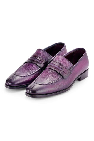 Paul Parkman Full Grain Leather Split-Toe Penny Loafers (PM6443)
