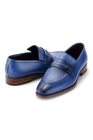 Paul Parkman Full Grain Leather Split-Toe Penny Loafers (PM6443)