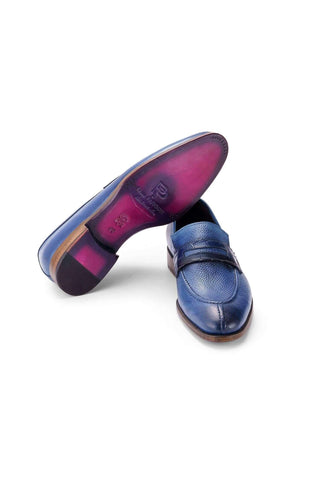 Paul Parkman Full Grain Leather Split-Toe Penny Loafers (PM6443)