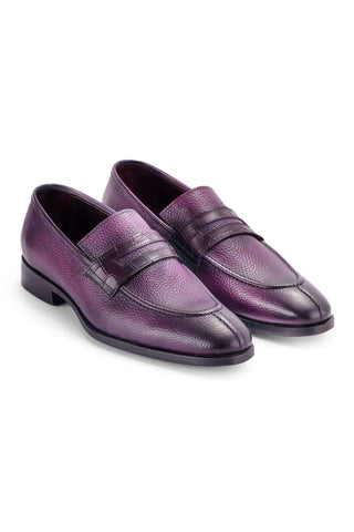 Paul Parkman Full Grain Leather Split-Toe Penny Loafers (PM6443)