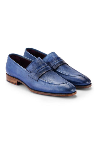 Paul Parkman Full Grain Leather Split-Toe Penny Loafers (PM6443)