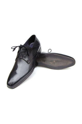Paul Parkman Ghillie Lacing Plain Toe Black Oxfords (PM5242)-AmbrogioShoes